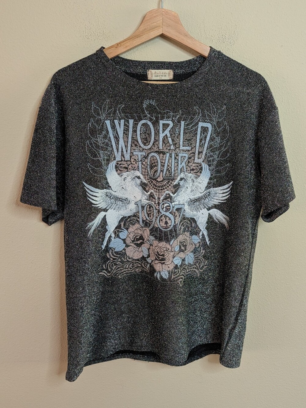 Altar'd State World Tour 1987 Glitter Graphic Tee Size XS